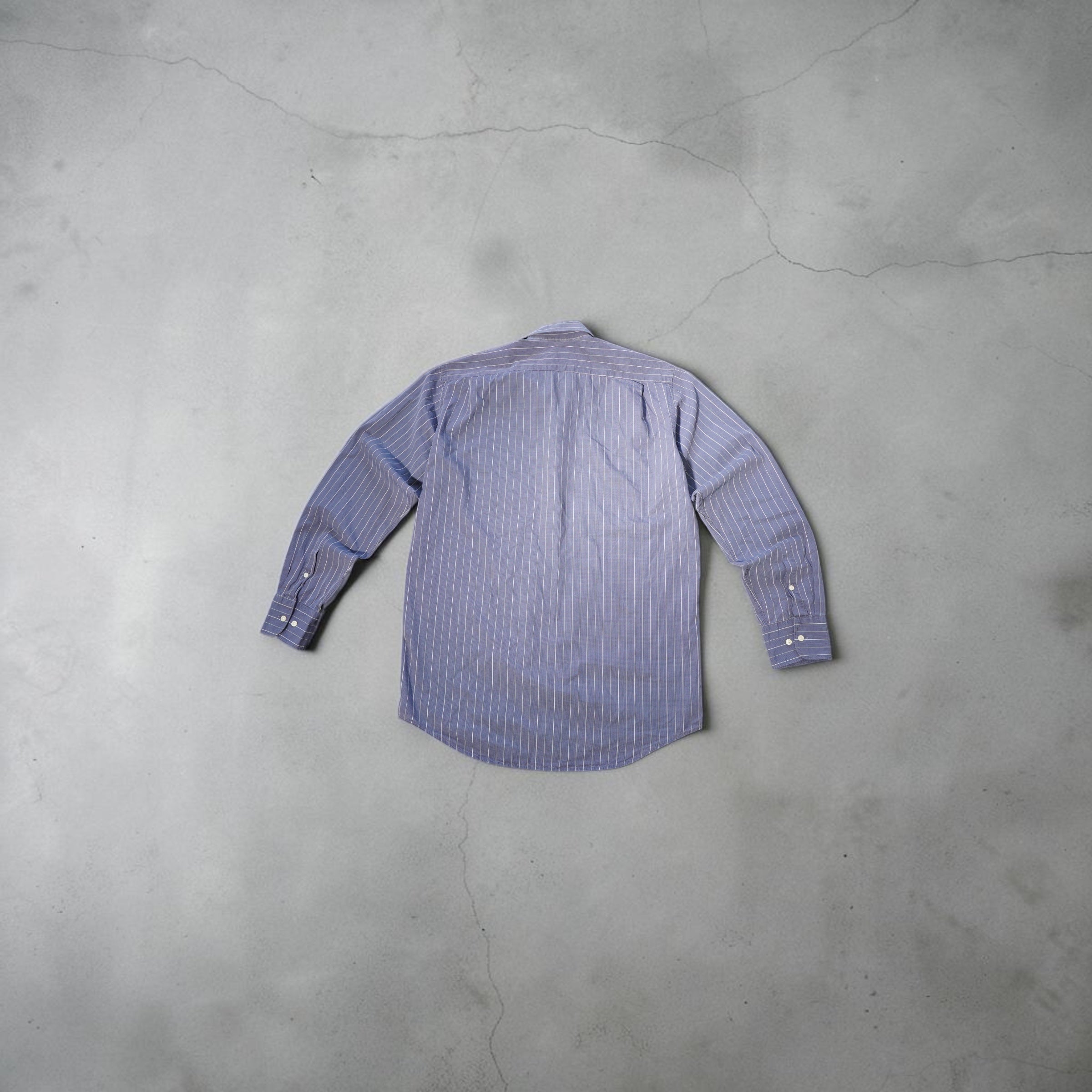 Vintage Lacoste Pinstripe Shirt – Navy Striped (Size M)