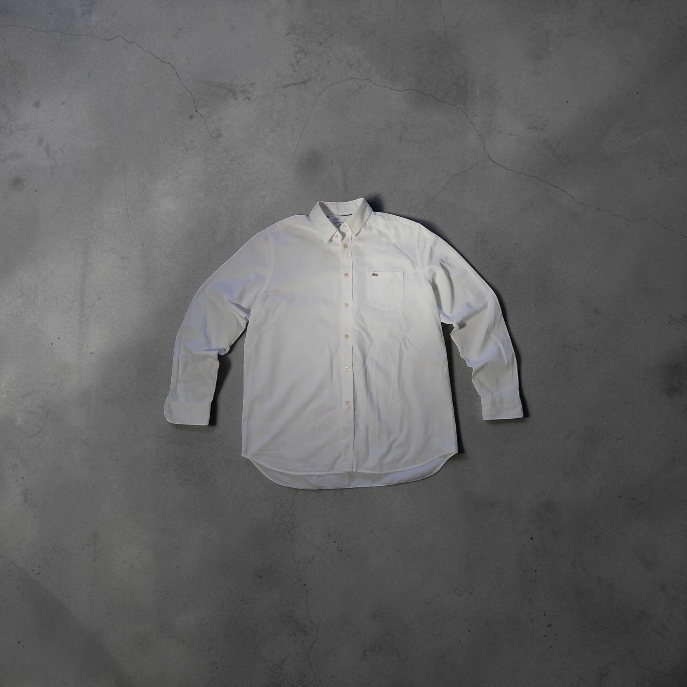 Vintage Lacoste Shirt – Pure White (Classic, Size XL)