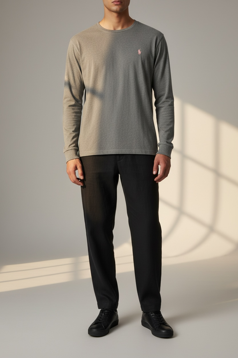 Vintage Ralph Lauren Long Sleeve Shirt – Heather Grey (Size S)
