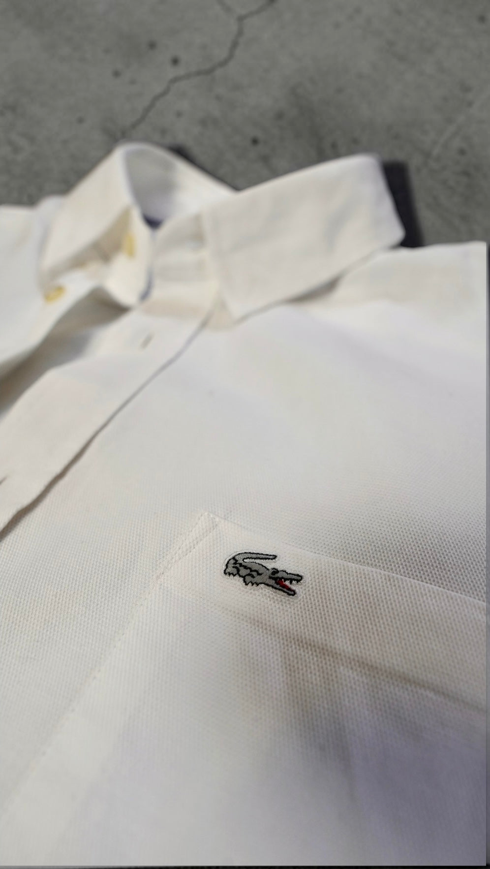 Vintage Lacoste Shirt – Pure White (Classic, Size XL)