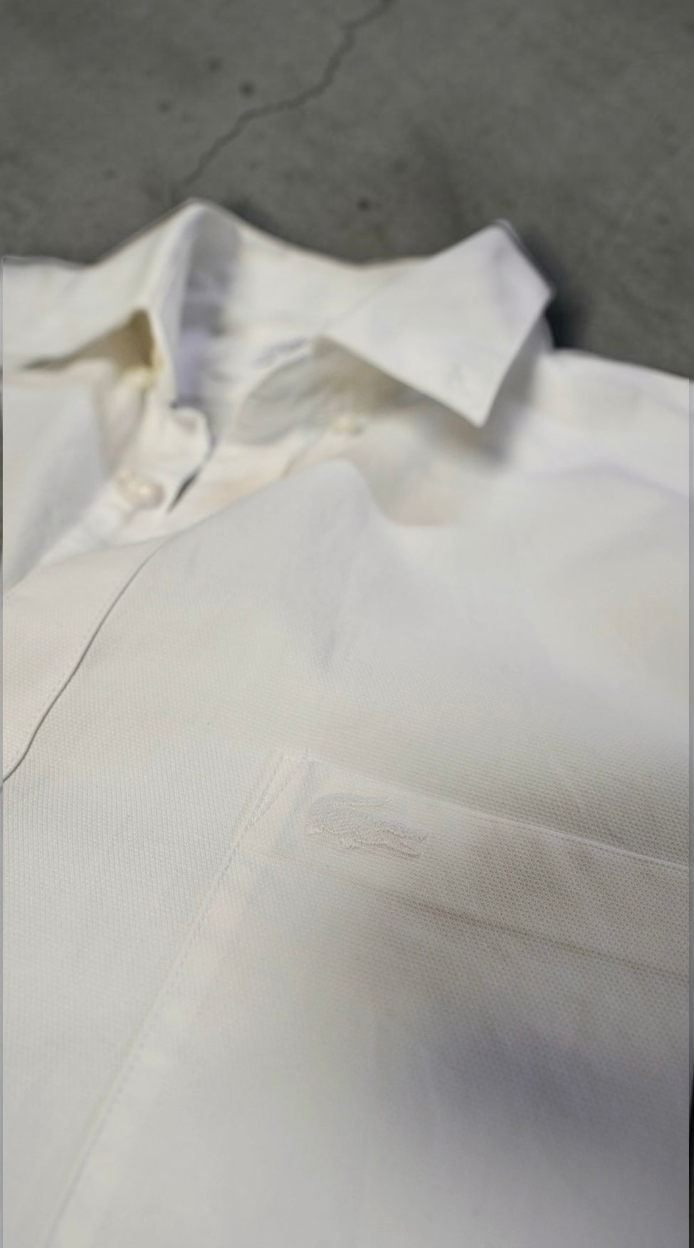 Vintage Lacoste Shirt – Pure White (Size M)