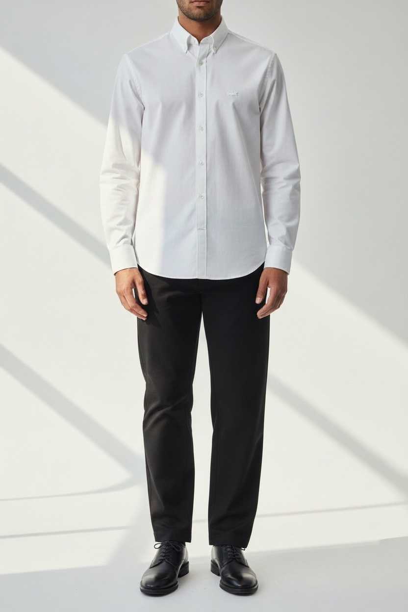 Vintage Lacoste Shirt – Pure White (Size M)