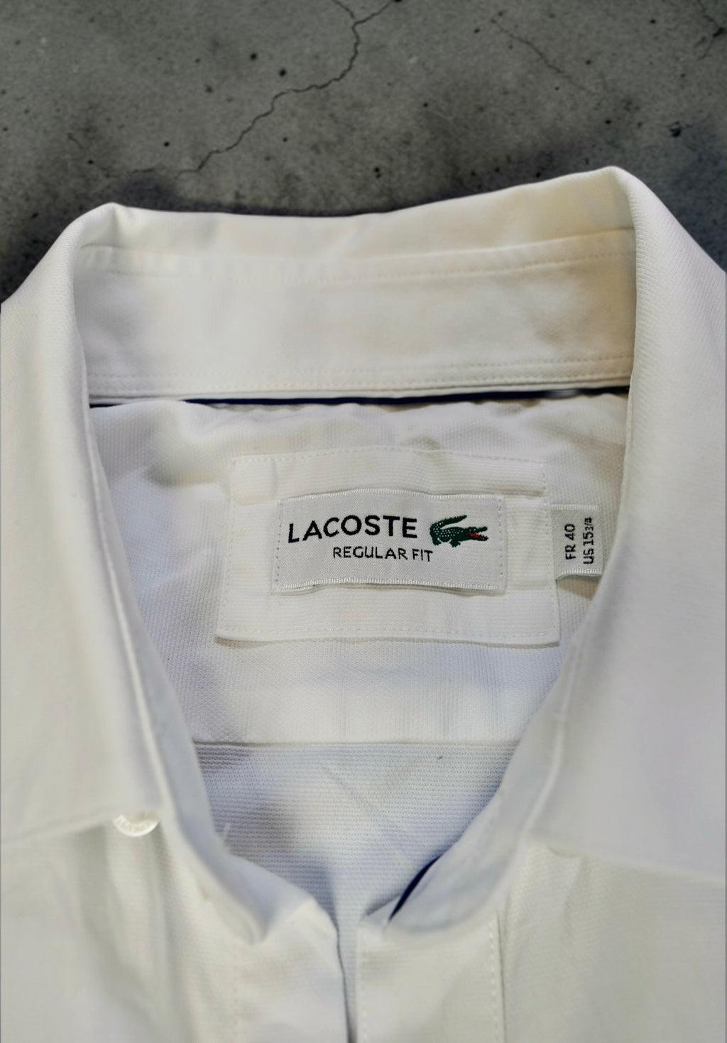 Vintage Lacoste Shirt – Pure White (Size M)