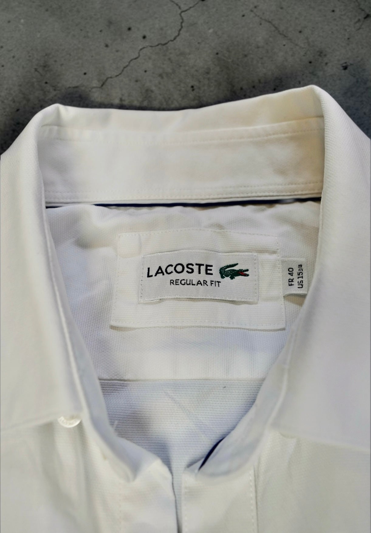 Vintage Lacoste Shirt – Pure White (Size M)