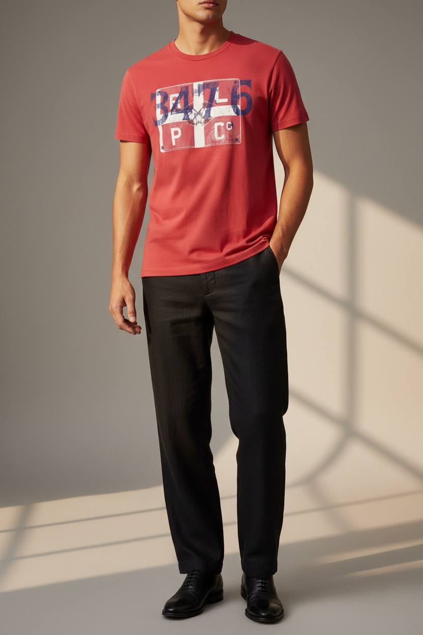 Vintage Ralph Lauren Graphic T-Shirt – Red (Size L)