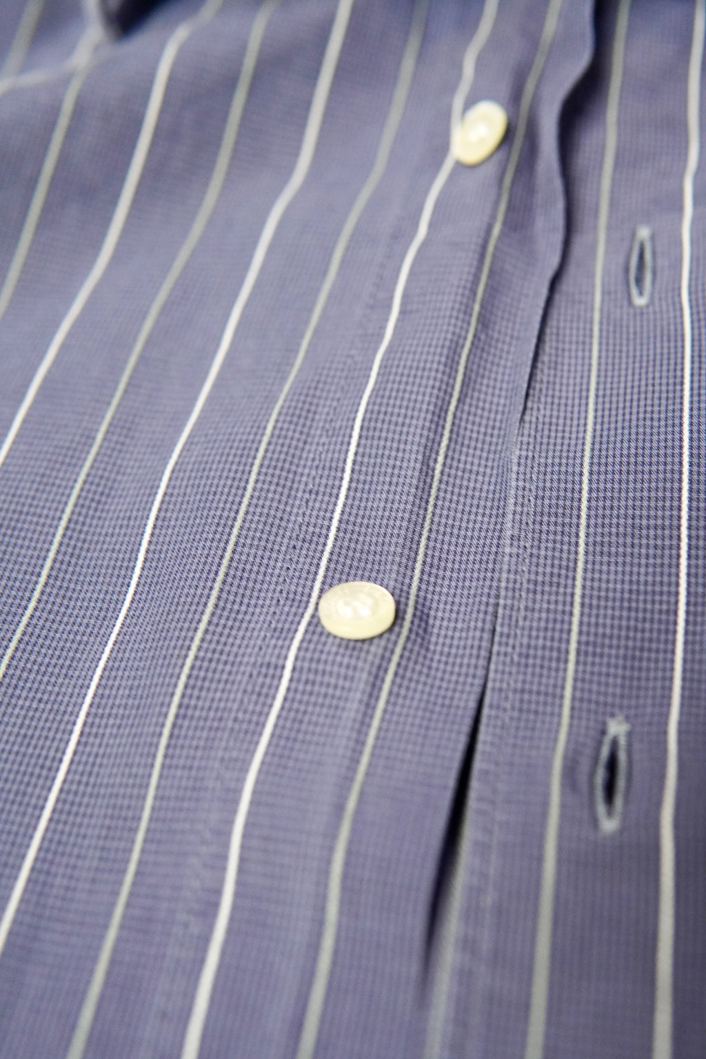 Vintage Lacoste Pinstripe Shirt – Navy Striped (Size M)