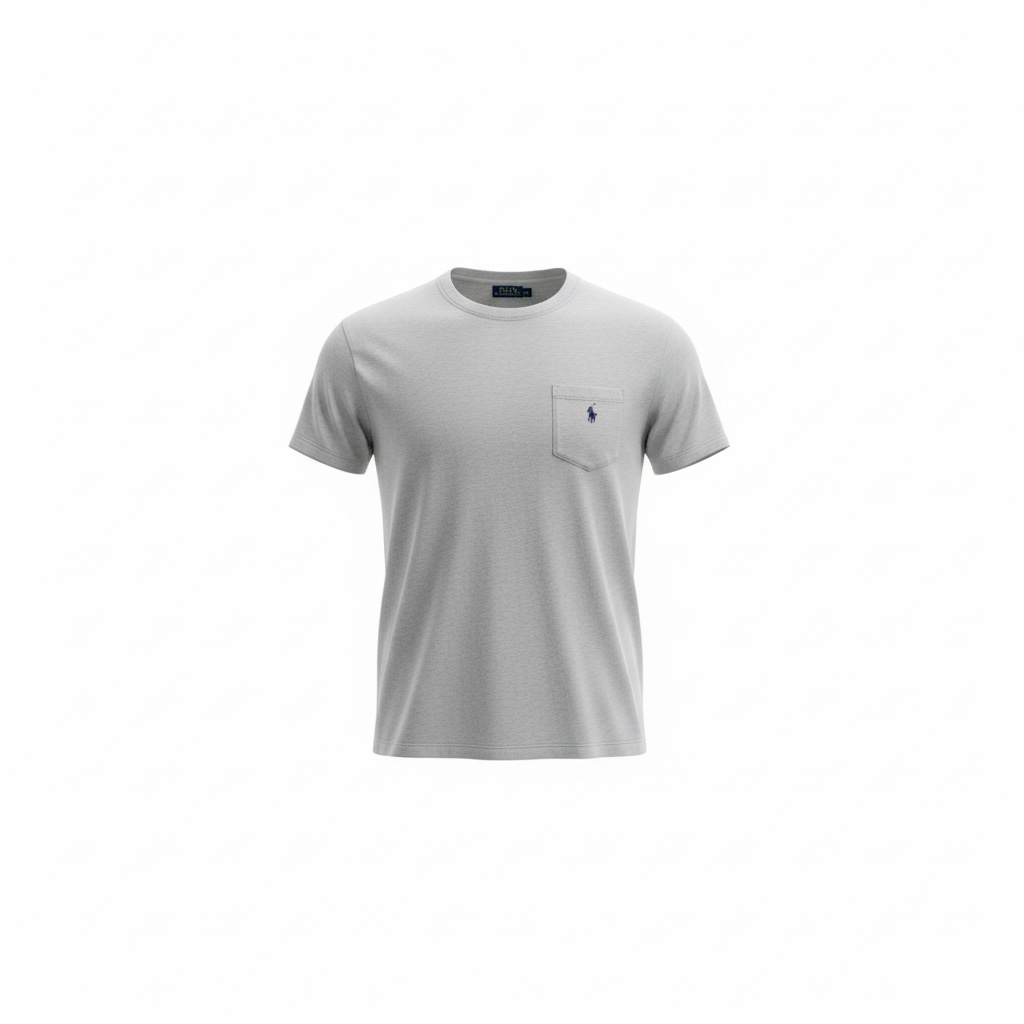 Vintage Ralph Lauren Pocket T-Shirt – Heather Grey (Size M)