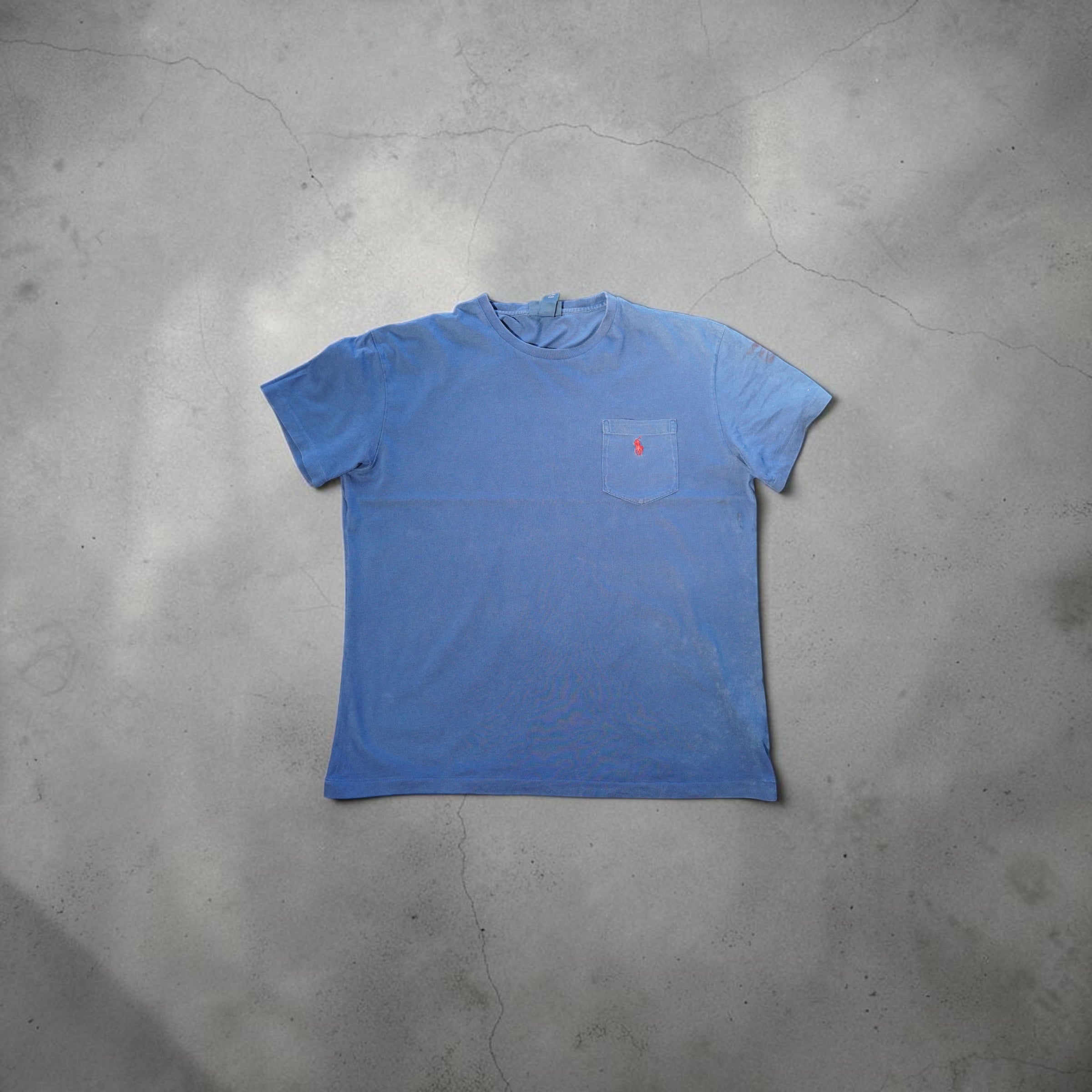 Vintage Ralph Lauren Pocket T-Shirt – Faded Blue (Size M)
