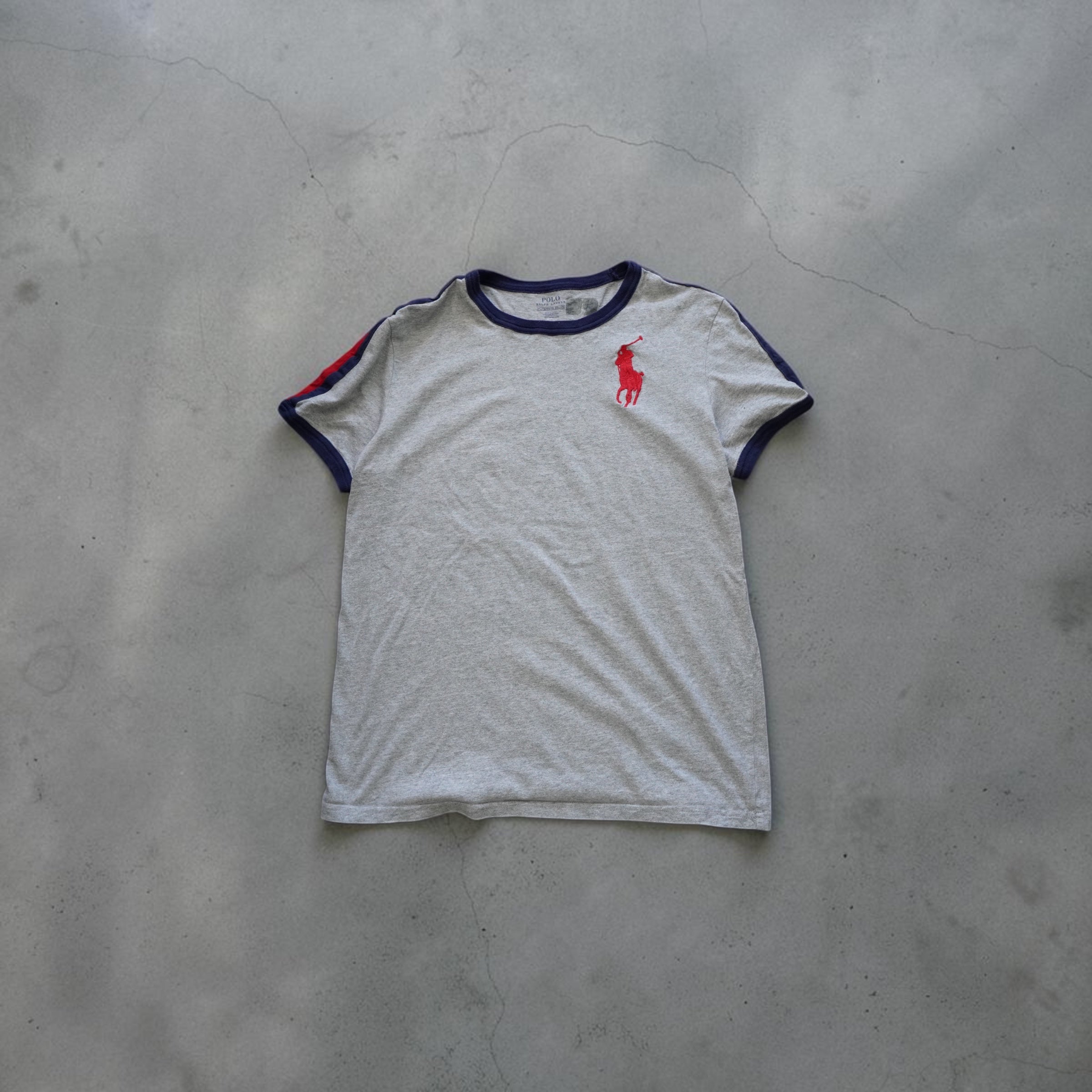 Vintage Ralph Lauren Ringer T-Shirt – Heather Grey (Size S)