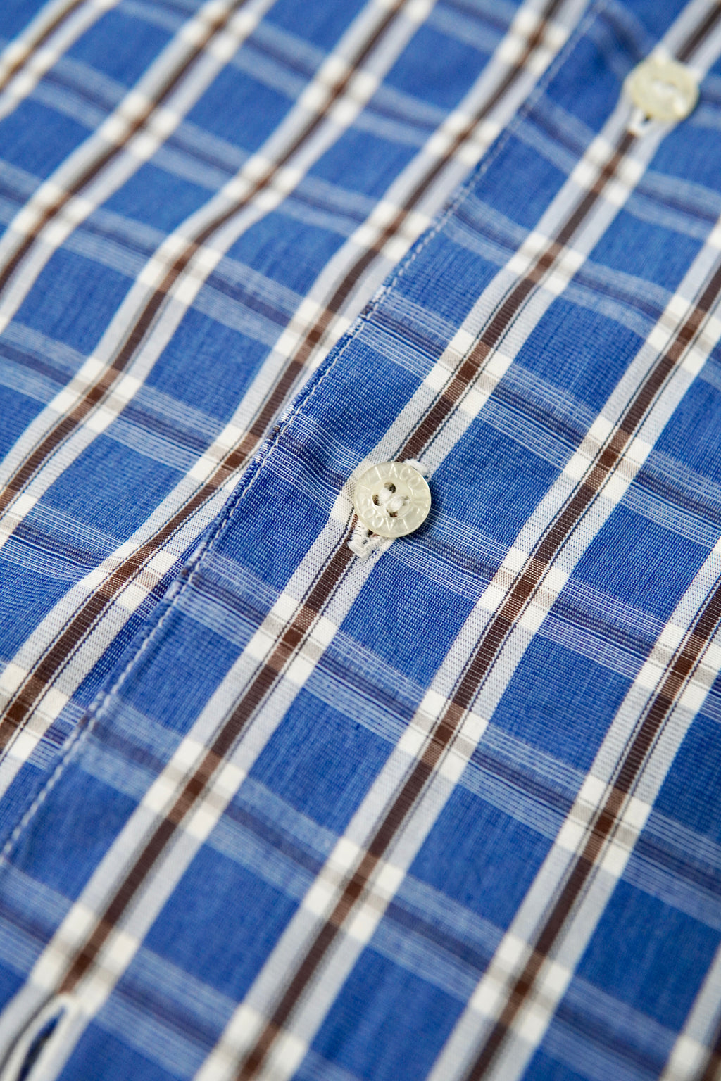 Vintage Lacoste Short-Sleeve Shirt – Blue/White/Yellow Checked (Size L)