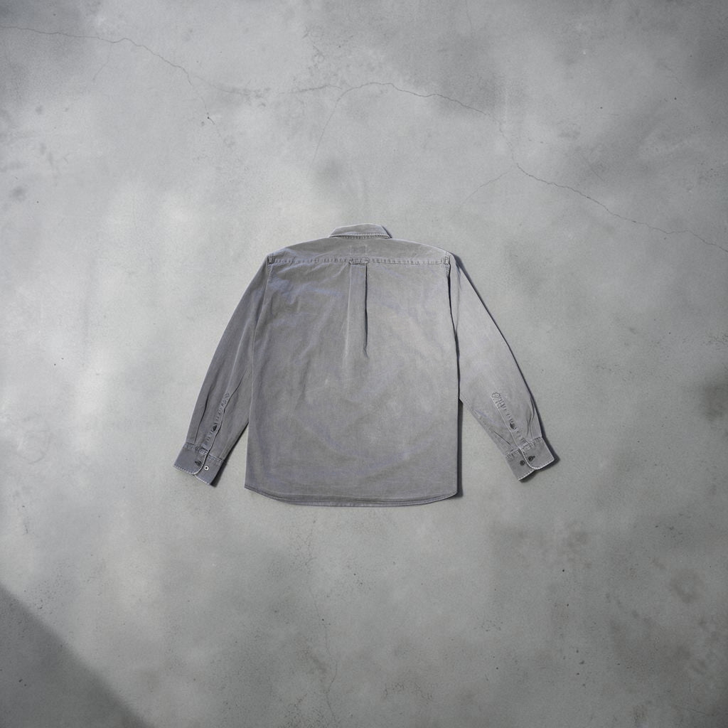 Vintage Lacoste Shirt – Faded Anthracite (Premium Cotton, Size M)