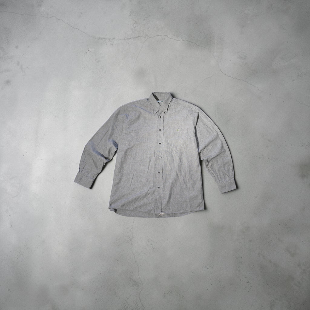 Vintage Lacoste Flannel Shirt – Melange Grey (Size L)