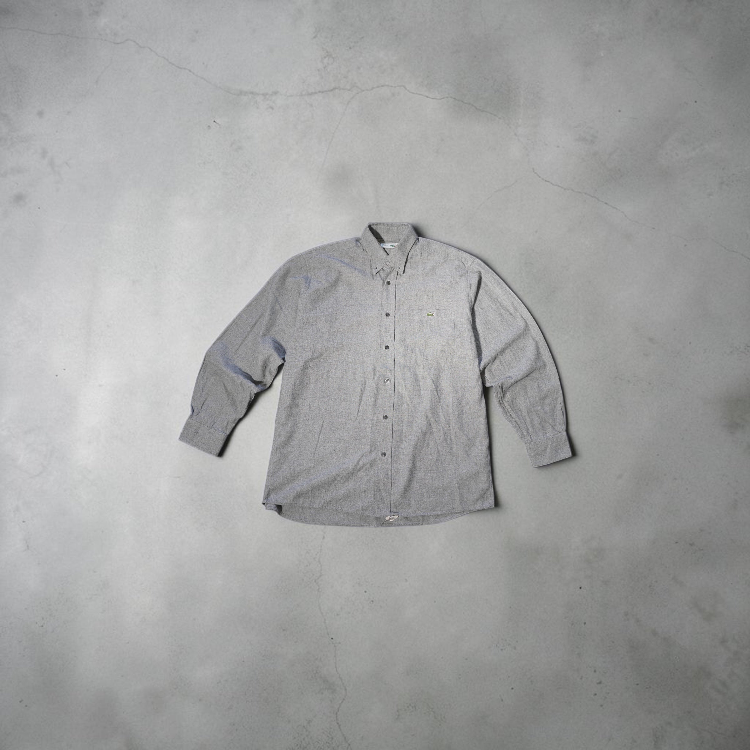 Vintage Lacoste Flannel Shirt – Melange Grey (Size L)