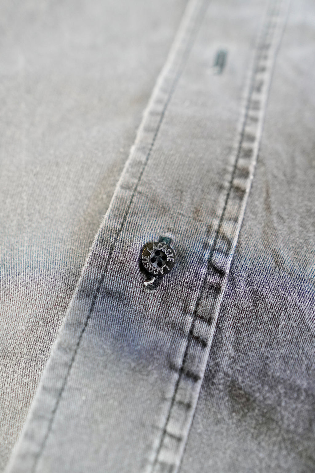 Vintage Lacoste Shirt – Faded Anthracite (Premium Cotton, Size M)