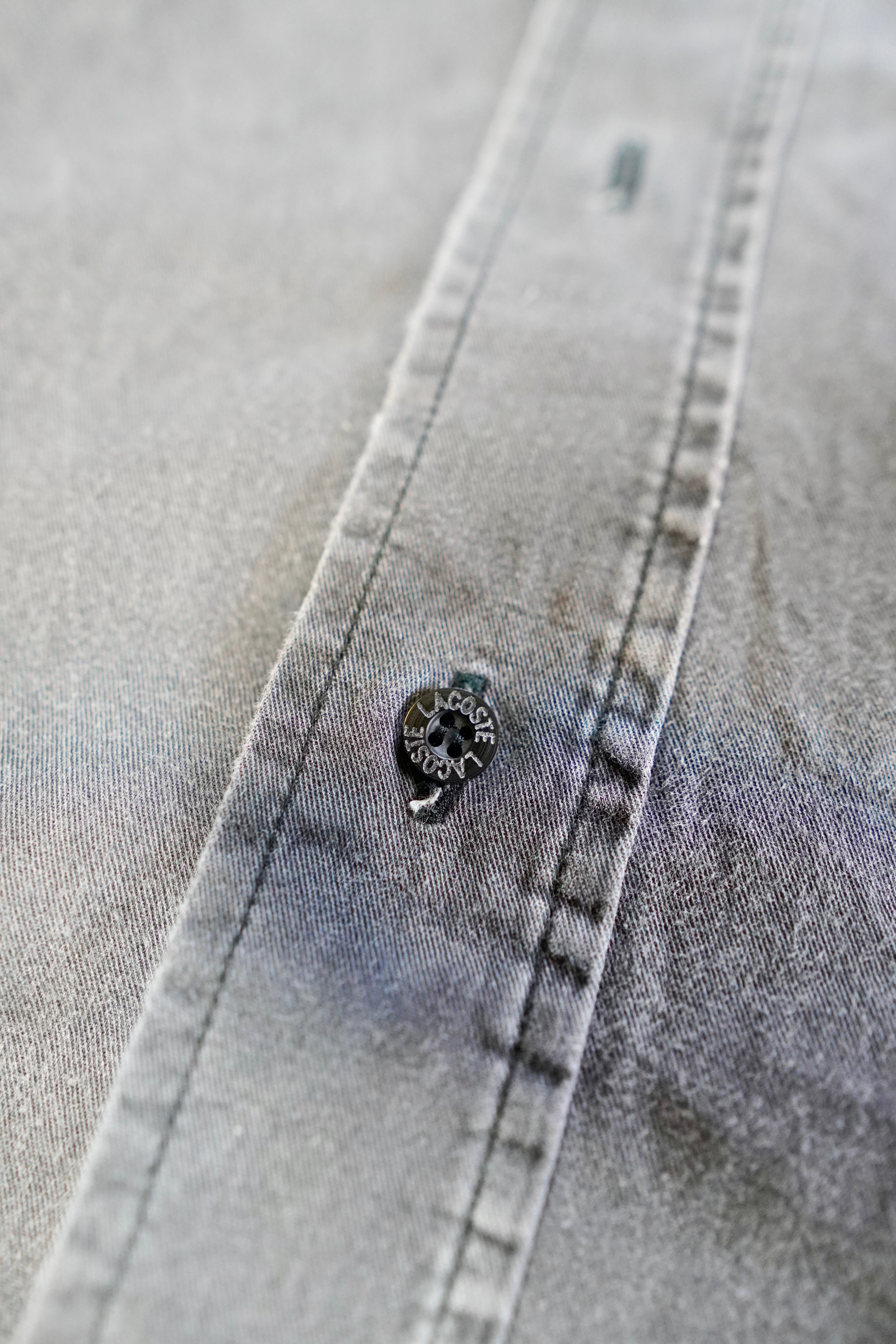 Vintage Lacoste Shirt – Faded Anthracite (Premium Cotton, Size M)