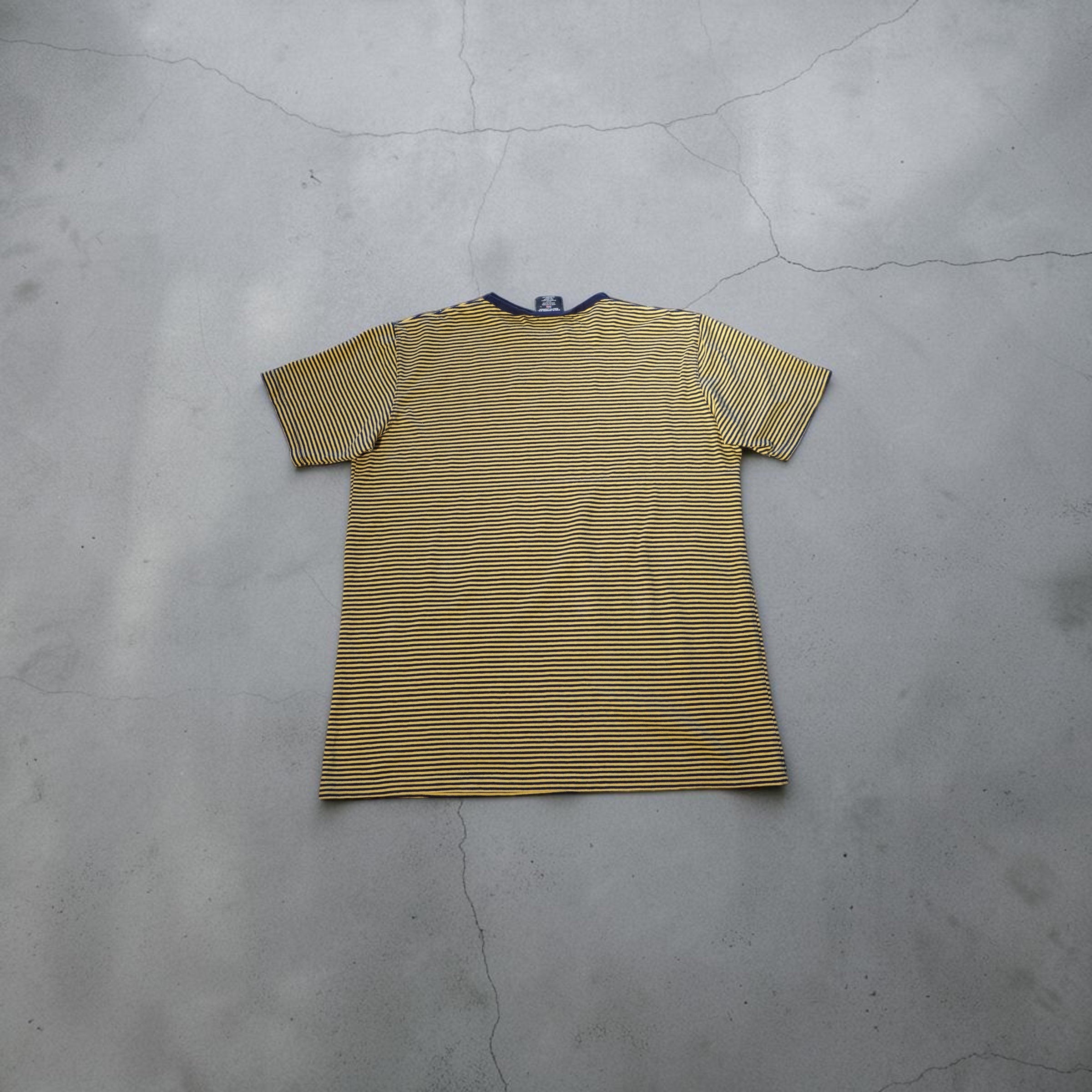 Vintage Ralph Lauren Striped T-Shirt – Yellow & Navy (Size L)
