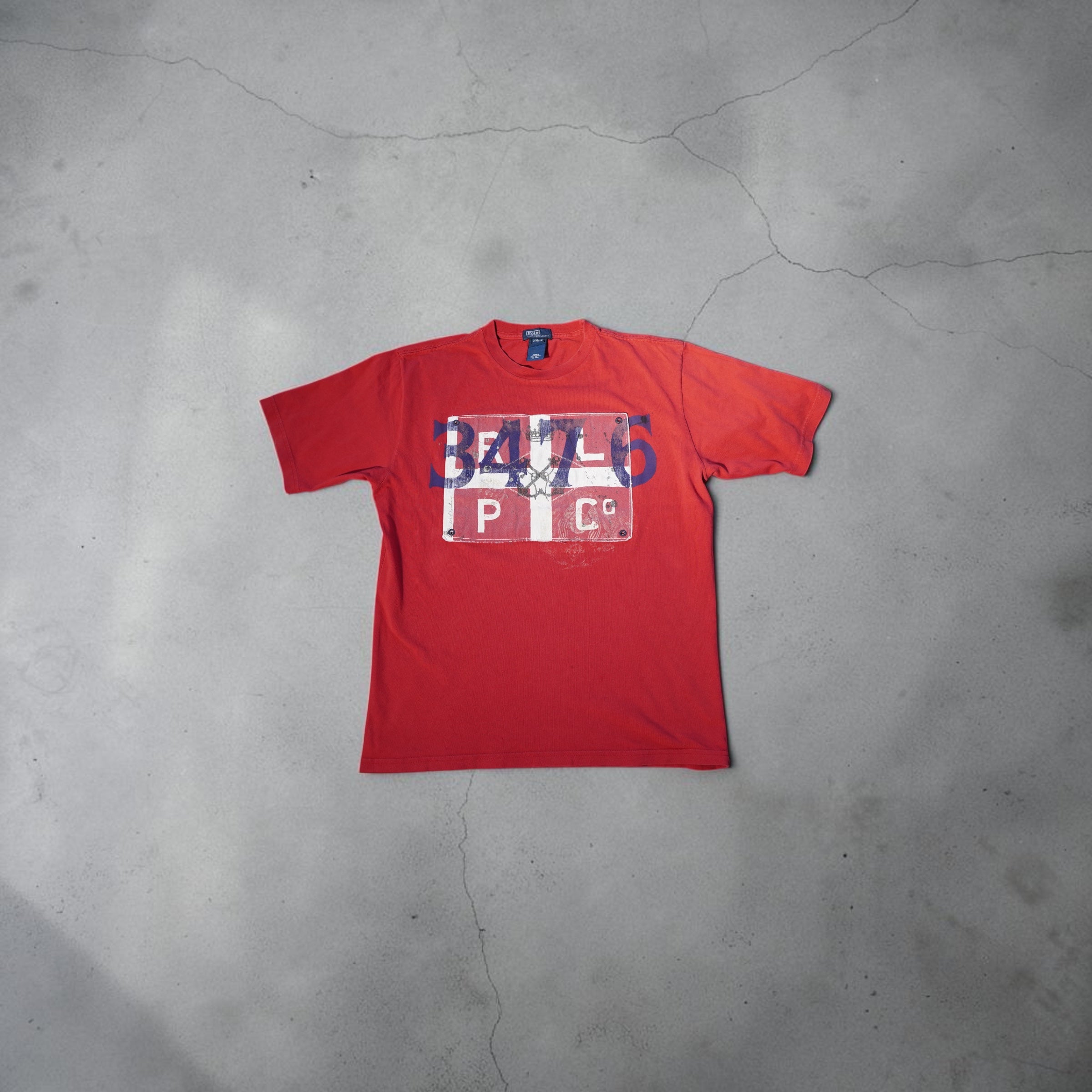 Vintage Ralph Lauren Graphic T-Shirt – Red (Size L)