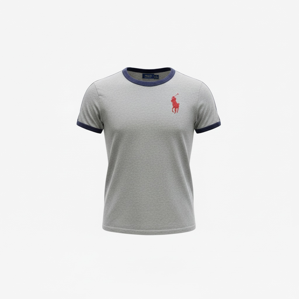 Vintage Ralph Lauren Ringer T-Shirt – Heather Grey (Size S)