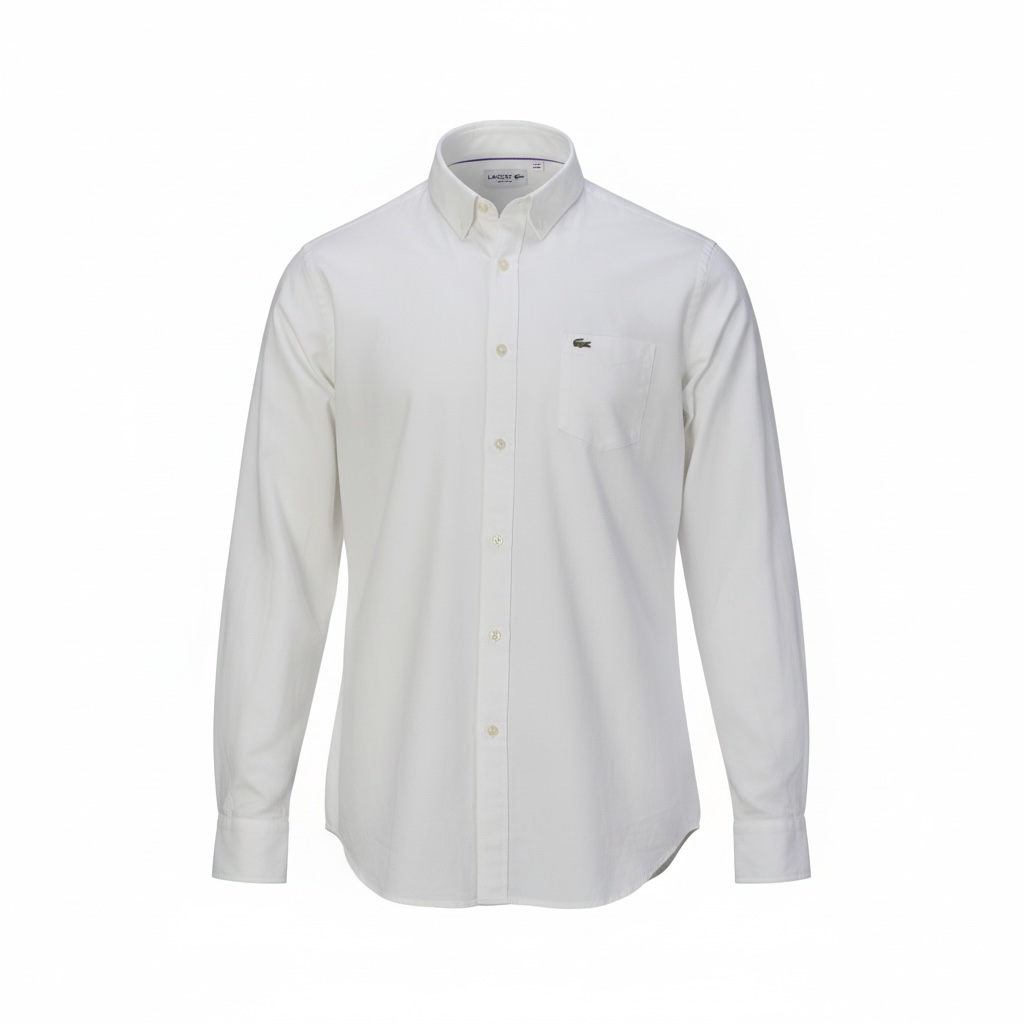 Vintage Lacoste Shirt – Pure White (Classic, Size XL)