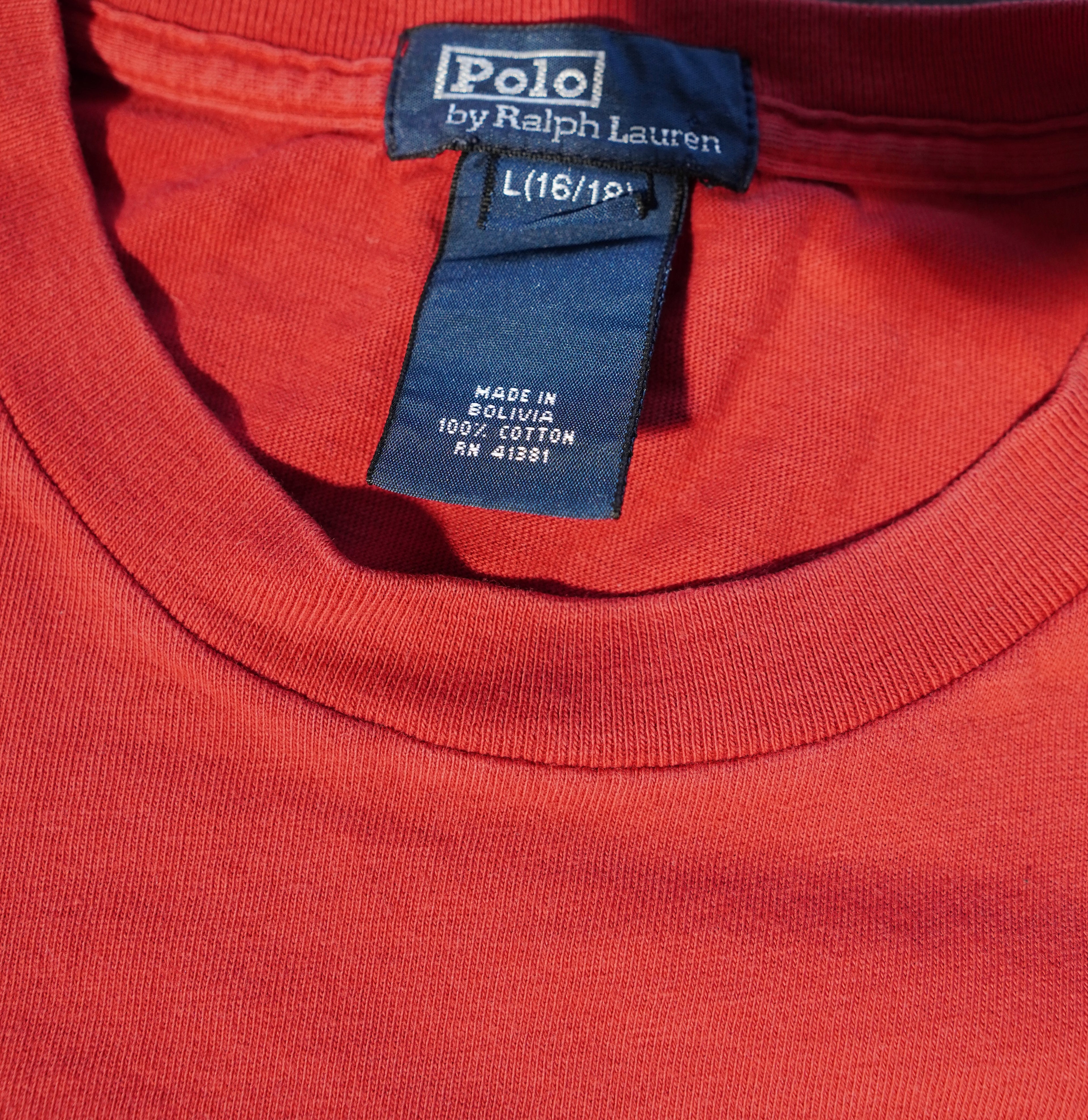 Vintage Ralph Lauren Graphic T-Shirt – Red (Size L)